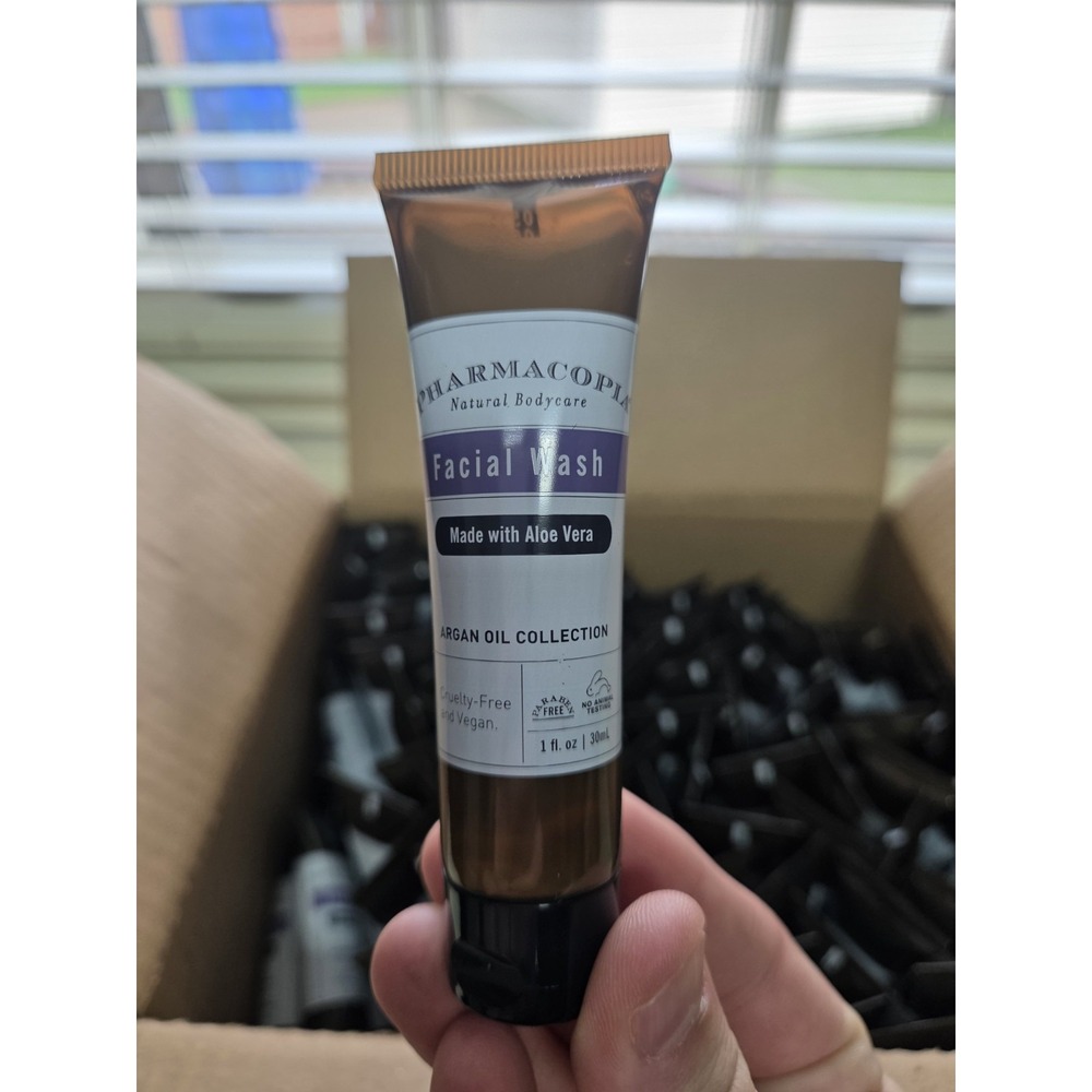 Lot of 10 Pharmacopia Argan Oil Facial Wash 1 oz Hotel Travel Size New Vegan